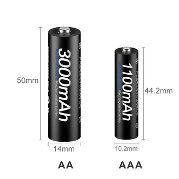 PALO 1.2 V AA batería recargable aa+AAA batería recargable aaa 1.2 v Ni-MH batería+cargador inteligente AA AAA cargador de batería