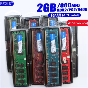 PLEXHD 2GB 2G DDR2 PC2-6400 800MHz Para PC de Escritorio DIMM PC2 6400 (versión Amplia) de Memoria RAM (Para intel, amd) Totalmente compatible