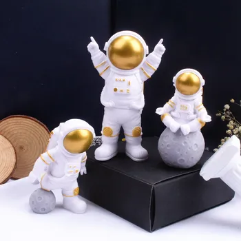 PVC sólido, Astronauta de la Figura de la Muñeca de los Niños Juguetes Espacio Piloto Espacio Adornos Juguetes para Adultos Cohete Planeta Pastel de Modelo Inspirador de Regalos