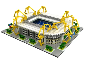 PZX 9912-4 3800pcs Arquitectura Histórica Signal Iduna Park es el Estadio de Fútbol de Diamante Bloques de Construcción Para Niños Juguetes