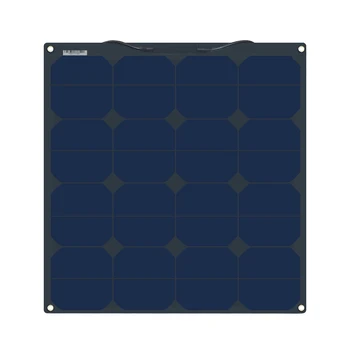 Paneles solares flexibles de la batería negro 50W 12v células solares del cargador para el coche RV casa del Barco de la batería yate