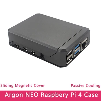 Para Argón NEO para la Raspberry Pi 4 caja de Metal de Aluminio Shell de Deslizamiento netic Cubrir Pive Enfriamiento de Silicio Disipador de Calor