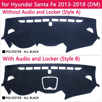 Para Hyundai Santa Fe 2013 2016 2017 2018 DM IX45 Anti-Slip Mat Panel de la Cubierta de la Almohadilla de Parasol Dashmat Alfombra Accesorios