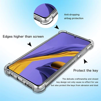 Para Samsung Galaxy A51 Caso de la Cubierta Protectora de vidrio protector de pantalla para galaxy A51 cubierta