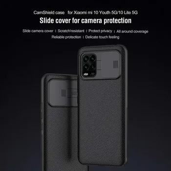 Para Xiaomi Mi 10 Lite 5G Caso CamShield Caso Duro de Plasti Anti-derrape a prueba de Polvo para Mi 10 Jóvenes 5G capa Nillkin