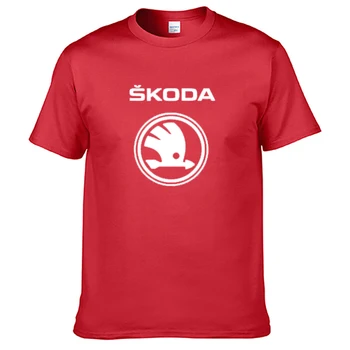 Para hombre de Manga Corta de Skoda Logo T-shirt de Verano casual male color sólido de Algodón camisetas de la Moda Hip Hop Harajuku Hombres Clo