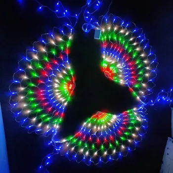 Peacock LED Cadena de Luz de Malla al aire libre de la Boda de Luz de la Ventana de la Cadena Multicolor de Navidad y Año Nuevo Parte de la Decoración de la Corona de Hadas