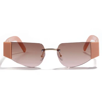 Peekaboo de ojo de gato gafas de sol de las mujeres de montura 2021 damas retro gafas de sol uv400 sin marco rosa, negro regalos de cumpleaños de la caliente-venta