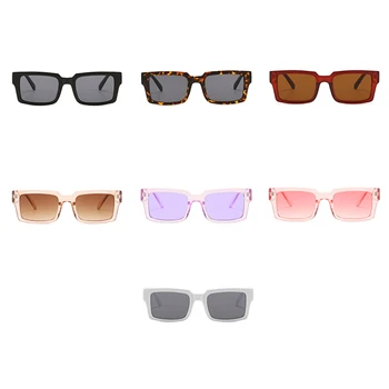 Peekaboo rosa rectangular uv400 gafas de sol para mujer de color marrón cuadrado negro gafas de sol mujer 2021 verano accesorios púrpura