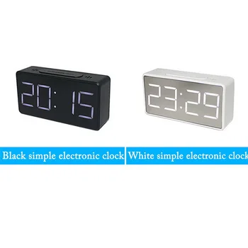 Pequeña Plaza Digitales de Madera LED de Alarma del Reloj de Madera Brillo Retro Reloj de Escritorio Decoración de Mesa de Control de Voz de la Función de Repetición de Escritorio de la Herramienta