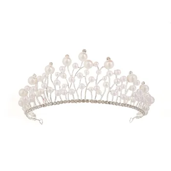 Perlas Nupcial Corona Tiara De La Boda
