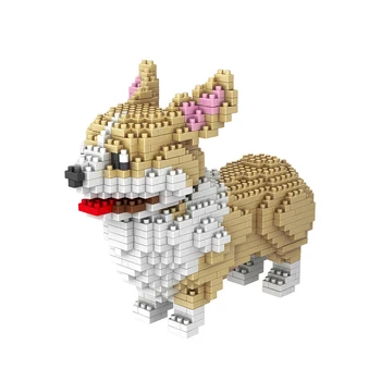 Perro de Bloques de Construcción de Juguetes para Mascotas de Peluche Schnauzer Teckel Husky Corgi Collie Perro 3D Modelo Animal de Diamante a los Niños de Regalos Para Niños