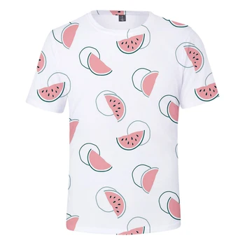 Personalidad Rholycrown impreso en 3D fruto de la comodidad de camiseta de los hombres y mujeres de diversas piezas de verano 3Dt camisa brillante color cereza