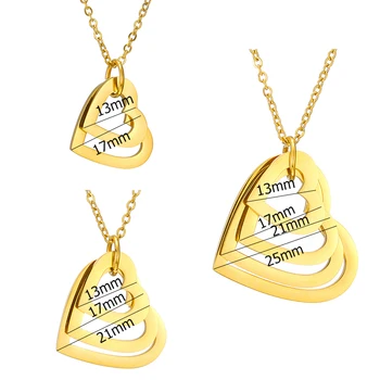 Personalizado Grabado el Nombre de Collares Personalizados Collar de Oro 18K Acero Inoxidable Colgantes de Corazón Gargantillas para las Mujeres del Encanto de la Joyería