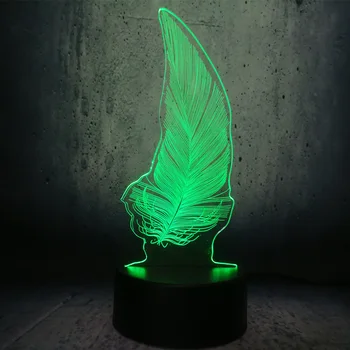Pluma concisa Moderno 3D LED de la Lámpara Atmósfera creativa Luz de la Noche Colorido Dormitorio Mesa de Luz de la Decoración de la Habitación de decoración para el hogar