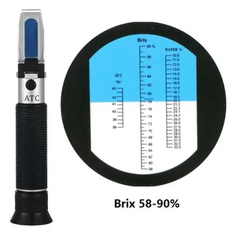 Portátil de Miel Refractómetro Probador de 60-90% Brix Baume Agua Probador de RHB-92 En el Cuadro de