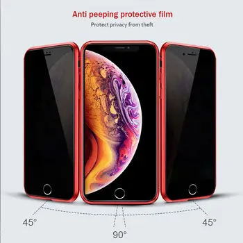 Privacidad de Vidrio Templado Magnético Caso para el iPhone 11 Pro Max 7 8 Plus XR Anti Peep Imán de Metal de Parachoques de Protección Completa del Cuerpo de la Cubierta