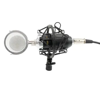 Profesional BM-8000 de Sonido en Estudio de Grabación Micrófono de Condensador con jack de 3,5 mm Titular Soporte para el Personal de Grabación de Audio de KTV