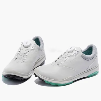 Profesional De Golf Zapatos De Las Mujeres De Gran Tamaño 35-41 Blanco Verde Spikless De Golf De Calzados De Damas Genuino Leahter Caminar Zapatillas De Deporte