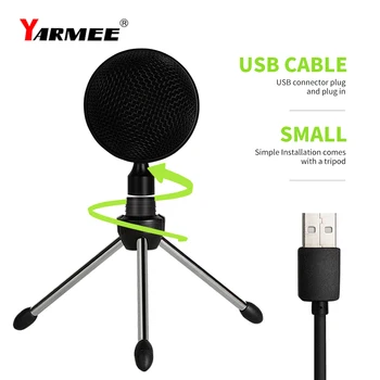 Profesional de micrófono profesional para pc USB micrófono de condensador de estudio con micrófono para PC Youtube cantando YR08