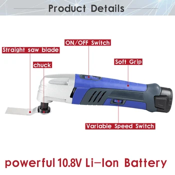 Promoción de 10,8 V Li-ion Oscilante Multi-Herramienta con 2 batería de las Herramientas eléctricas Inalámbricas para el Hogar BRICOLAJE Renovación de Herramientas para el corte de la madera