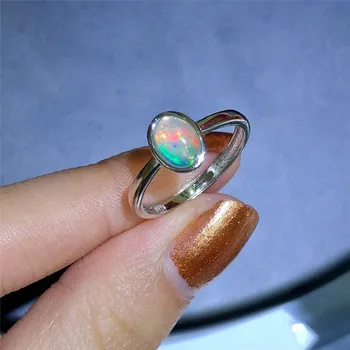 Promoción de la piedra de ópalo anillo de 5*7 mm naturales ópalo Australiano de piedras preciosas anillo de plata maciza de 925 de la plata esterlina del ópalo anillo para dama