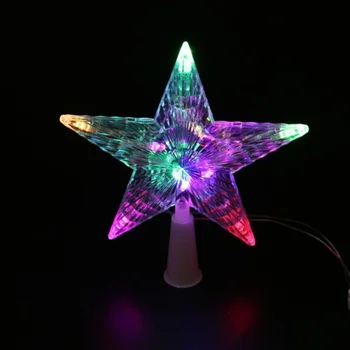 Punta en el árbol de Navidad-Estrella (grande), led transparente multicolor