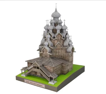 Puzzle 3D de papel de construcción de modelo de mundo de juguete de la gran arquitectura de KIZHI de la IGLESIA DE LA TRANSFIGURACIÓN Preobrazhenskaya Nikolskaya
