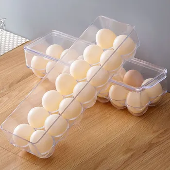 Refrigerador de puerta del lado del huevo cuadro de casa transparente huevo rejilla de la cocina ponga huevo de la caja de almacenamiento caja de almacenamiento de huevo rack WF7011027