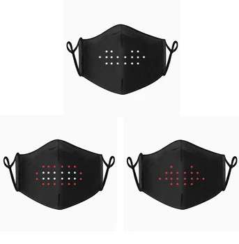 Regalo de navidad LED Inteligente Cara de la Boca de la Máscara de 5 de emisión de Luz de los Modos de Control de Voz de Parte de la Máscara de Chargable Transpirable CosPlay Máscara