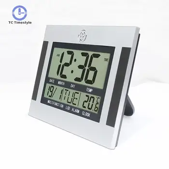 Reloj de pared de Tabla de Reloj Nixie Electrónico de Escritorio, Mesilla de noche de Gran Número de LCD de Gran tamaño Reloj despertador Digital Con Temperatura de Repetición de alarma de Calendario