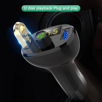 Reproductor de MP3 de coche Bluetooth de Música USB Transmisor FM con manos libres pantalla LCD Cargador de Mechero Dual Voltaje de la Batería Accesorios de Automóviles