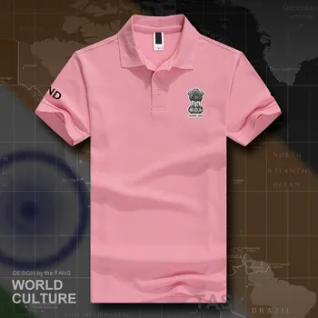 República de la India IND Indio camisas de polo de los hombres de manga corta blanca de las marcas impresas para cada país en el 2018 algodón nación bandera de equipo nuevo 20