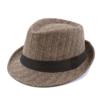 Retro Fedoras parte Superior de Jazz Sombrero de los Hombres de Invierno Cálido Sombrero Sombreros de Bombín Tapa de Panamá Casual Papá Sombreros gorro
