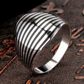 Retro lisas de la cara ovalada anillo de los hombres de nueva S925 plata pura de la moda de ambiente elegante, simple anillo de los hombres