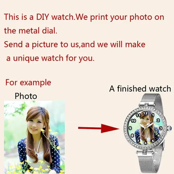 Rhinestone de las Mujeres Reloj de encargo de la Foto de cuarzo relojes de Diseño de Logotipo dropshipping 2018 A3329 regalo personalizado de la moda reloj de pulsera DIY
