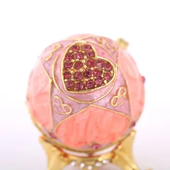 Rosa Faberge-Huevo Pintado a Mano Baratija de la Joyería Caja de Regalo de Pascua Decoración para el Hogar X7JB