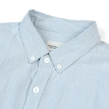 SIMWOOD 2021 Primavera Nueva Slim-Fit de raya diplomática Algodón de la Camisa de los Hombres Lavada de la ropa Casual de Camisetas de Alta Calidad de la Marca de Ropa