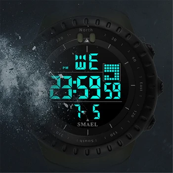 SMAEL Marca de los Hombres del Deporte del Estilo LED Digital Reloj de los Hombres Analógico relojes de Pulsera Militar Wathes Mens Impermeable Reloj g Relogio Masculino