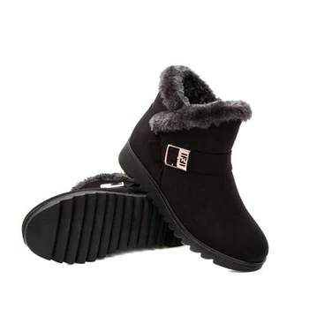 SNURULAN 2019 Nuevo abrigo de Mujer de Tobillo Botas de Invierno de las Mujeres Impermeables de Hule Imitación de Piel de Botas de Tobillo, Tibia Piel de los Zapatos