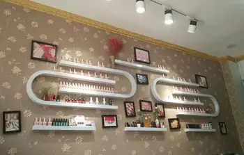 Salón de uñas esmalte de uñas rack estante de exhibición del colgante de pared estante en forma de u de uñas rack