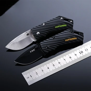 Sanrenmu 4059 Portátil EDC Cuchillo Plegable Llavero Cuchillo con Clip de Cinturón para Acampar, Viajar y la Supervivencia
