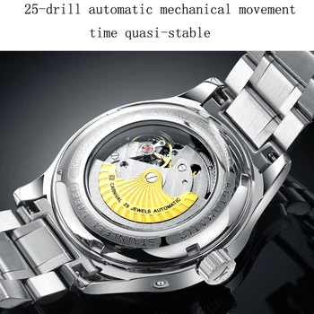 Seiko Movimiento Automático Carnaval de la parte Superior de la Marca de Lujo de los Hombres Reloj Mecánico relogio masculino Reloj de Acero Inoxidable Correa de Reloj de los Hombres