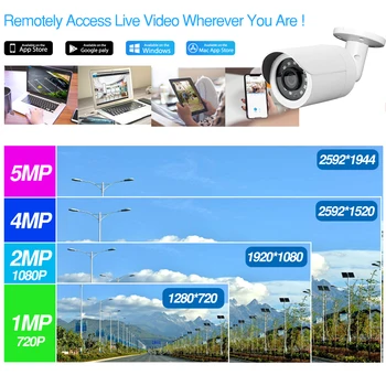 Sistema de CCTV 4CH 2+2 PCS Ultra de 5MP al aire libre de la Seguridad de la Cámara de POE & Hikvision 4 POE NVR DS-7604NI-K1/4P DIY Kits de Video Vigilancia