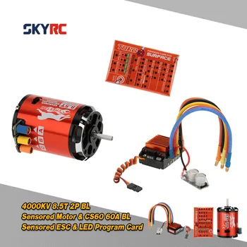 SkyRC 4000KV 8.5 T 2P & CS60 60A Brushless Censurado Motor y ESC & LED de la Tarjeta del Programa de Combo Set para 1/10 1/12 Buggy de turismos