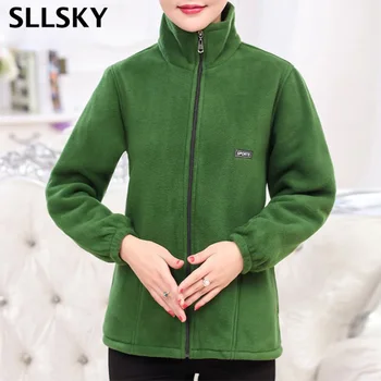 Sllsky 2020 Otoño a Mediados de la edad de las Mujeres Chaquetas de Lana Plus Tamaño 5XL Casual Chaqueta de la Cremallera de la ropa de Abrigo de Mamá, la Moda de Invierno