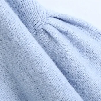 Sncian blue flare manga v cuello suéter oversize za de las mujeres de invierno de la vendimia cardigan femme abrigos mujer invierno 2020 sweter zora