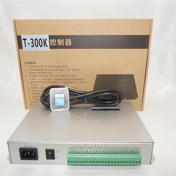 T-300K T300K Tarjeta SD en línea a TRAVÉS de un PC a todo color del RGB del pixel del led del módulo de controlador de 8ports 8192 píxeles ws2811 ws2801 ws2812b de la tira del led