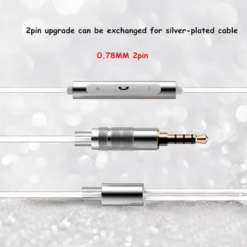 TFZ TC-6 de 3.5 mm Para 0.78 mm 2pin Cable Con Micrófono Plateado Actualizado Cable para TFZ el Amor Edition/King PRO /T2/S7/Nº 3