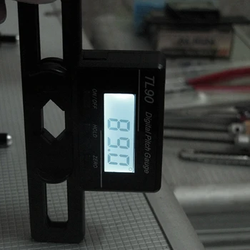 TL90 Digital Pitch Gauge Pantalla LCD con Retroiluminación Palas de Ángulo de la Herramienta de Medición